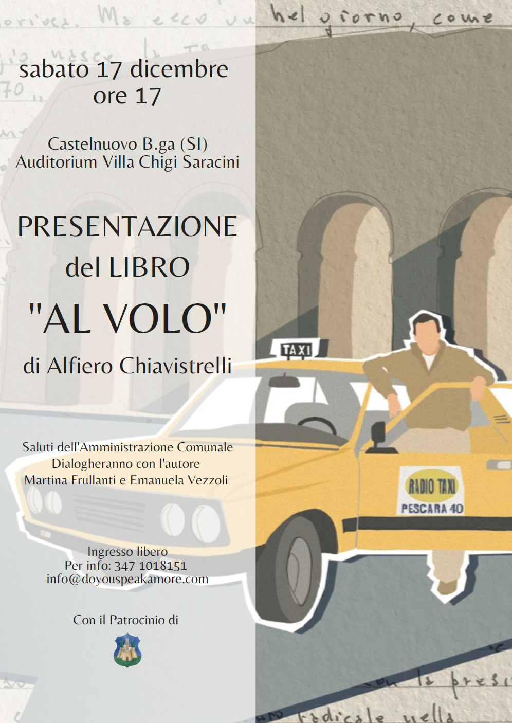 Nel libro “Al volo” una storia lunga 50 anni fra Roma e Castelnuovo Berardenga