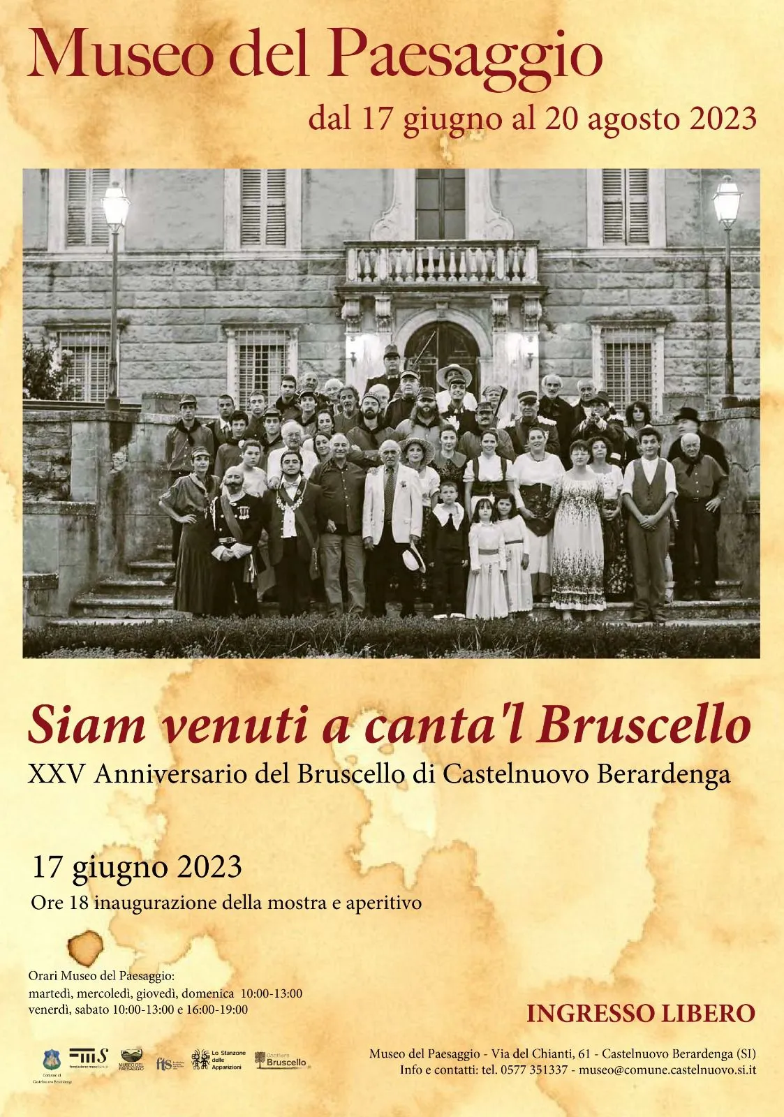 Al Museo del Paesaggio la mostra “Siam venuti a canta’l Bruscello” (17 giugno - 20 agosto)