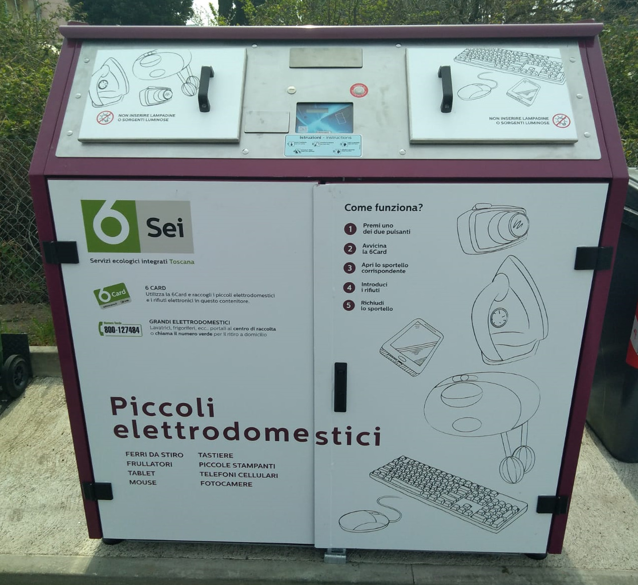 Castelnuovo Berardenga, 6 nuove postazioni Raee per la raccolta di piccoli apparecchi elettronici ed elettrici