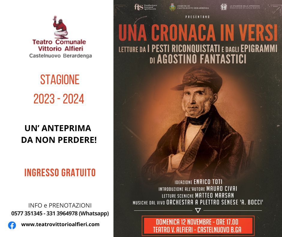Teatro ‘Vittorio Alfieri’: tutto pronto per la nuova stagione teatrale. Domenica 12 novembre un'anteprima a ingresso libero