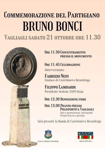 Omaggio a Bruno Bonci, Medaglia d’Argento al Valore Militare (21 ottobre)