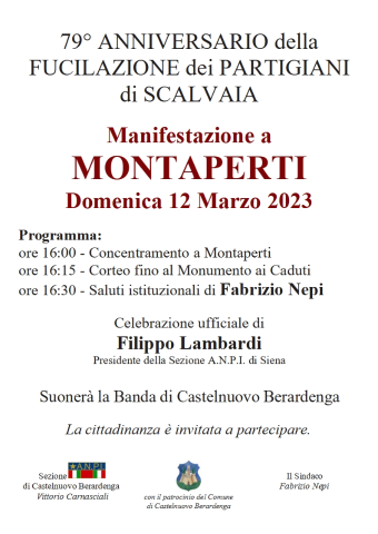 Castelnuovo rende omaggio alle vittime dell’eccidio del 1944 a Scalvaia (12 marzo)