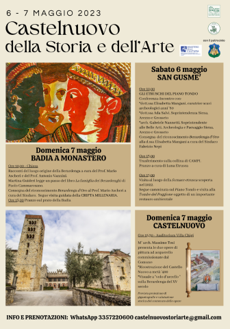 “Castelnuovo della storia e dell’arte”: il 6 e 7 maggio si riscoprono le origini del territorio dagli Etruschi a oggi